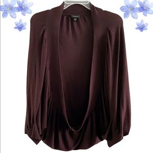 Ann Taylor cocoon batwing shrug / cardigan, plum purple